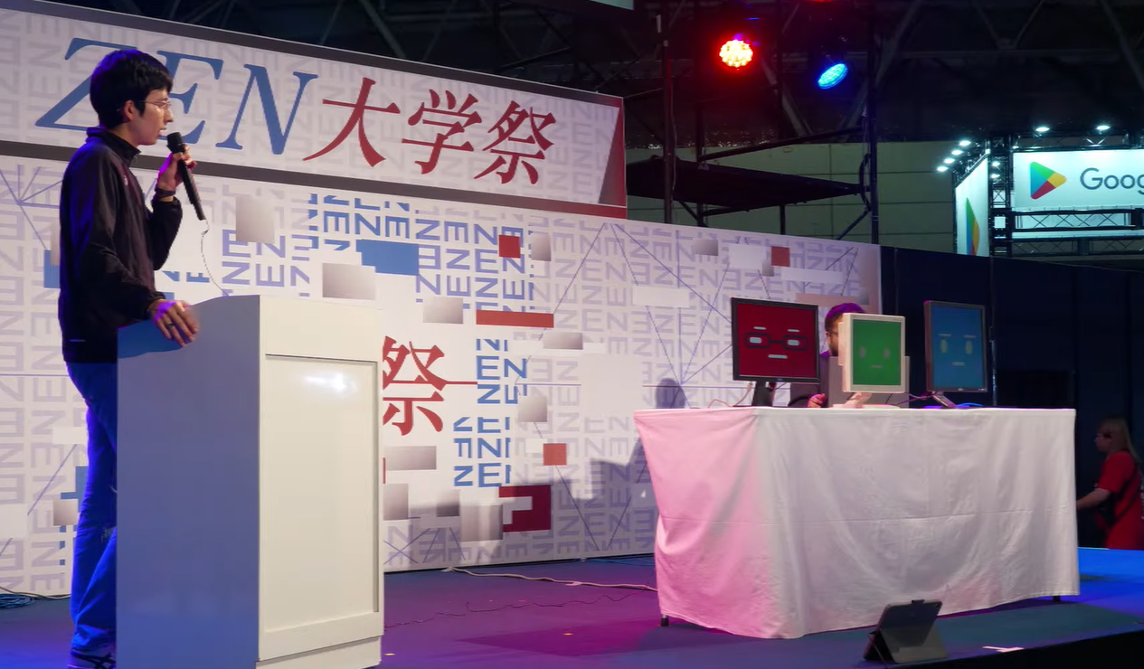 AIアバターと人間MC（青戸）によるZEN大学祭ステージ企画
